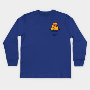 Too Many Birds! Pocket Sun Conure Kids Long Sleeve T-Shirt